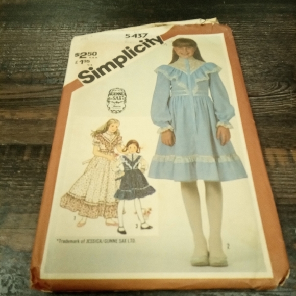 Vintage Simplicity Sewing Pattern 5437 Girl's Gunne Sax Dress Size 8 - Picture 1 of 2